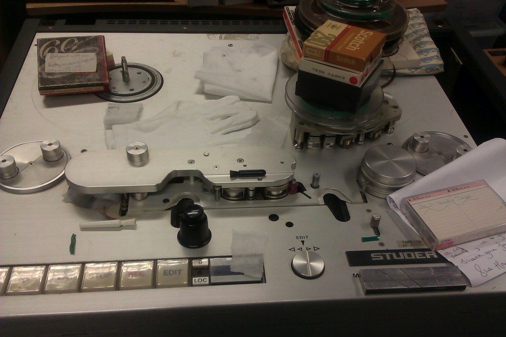 Studer A 80 Master Studio with tapes waiting to be digitised