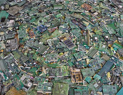 1000s of circuit boards in a pile