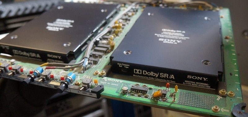 Dolby SR (Spectral Recording) modules and board from a BVH 3100 1 inch C format video