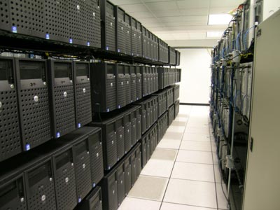 racks of servers storing digital information