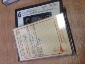 Audio cassette in a tape box
