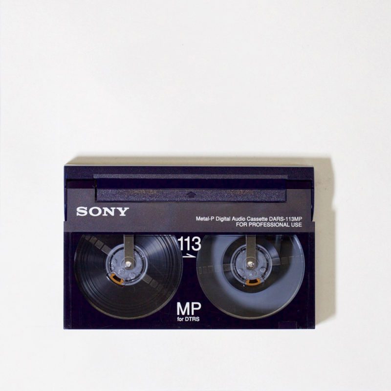 rectangular, dark blue plastic cassette labelled Metal-P for DTRS, FOR PROFESSIONAL USE