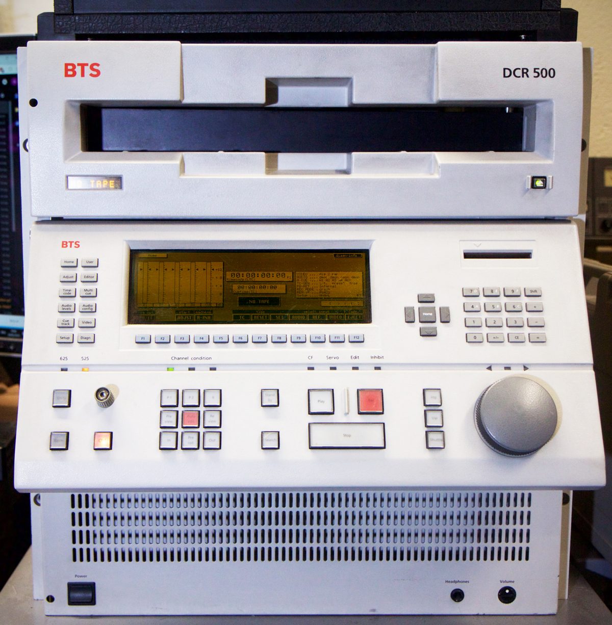 large cream-coloured video machine with electroluminescent display panel