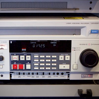 large cream-coloured Laser Videodisc Recorder with wide mouth