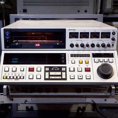 large cream-coloured Panasonic MII (M2) video recorder
