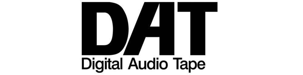 DAT Digital Audio Tape graphic logo, black and white