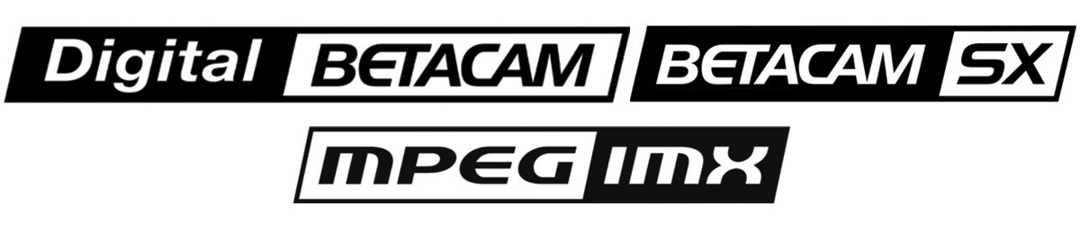 Digital Betacam, Betacam SX and MPEG IMX black and white logos