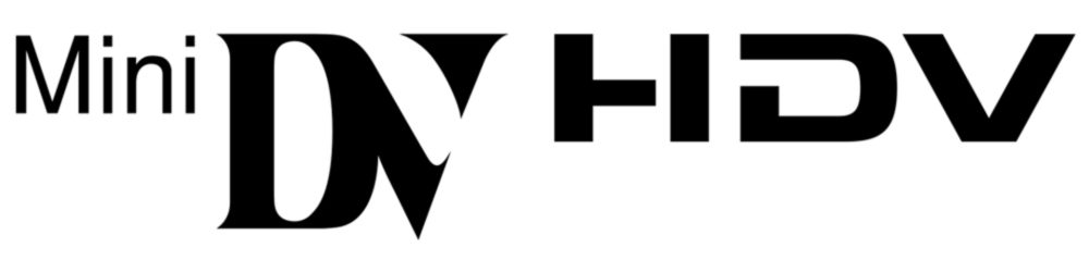 minidv and hdv logos, black on white