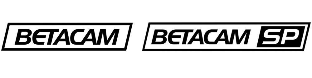 Betacam and Betacam SP logos, black and white
