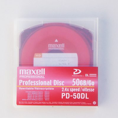 red-tinted Professional Disc with label 2.4x speed PD-50DL